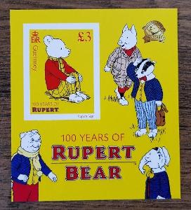 Guernsey, aršík B101** medvídek Rupert, nezoubkovaný !!(aukce PON388)