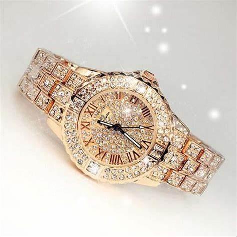 Luxusní dámské hodinky s krystaly růžové zlato v boxu - Šperky a hodinky