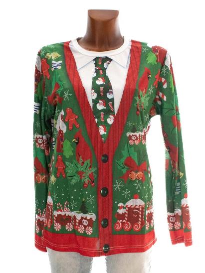 L Vánoční dámské tričko halenka dlouhý rukáv - Dámské oblečení