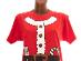 L/XL Červené vánoční bavlněné tričko Santa - Dámské oblečení