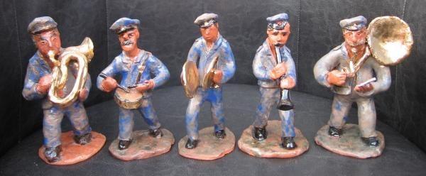 Tůma Jaroslav : Hudební kapela ( konvolut 5 kusů figurek z keramiky )