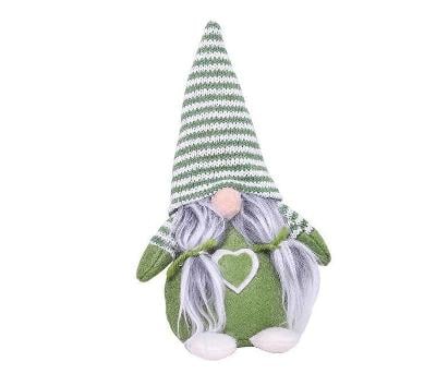 Vánoční skřítek elf gnome dekorace 0019 zelený