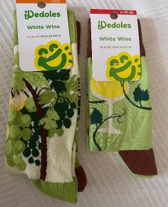 :-)DEDOLES ponožky bílé víno EU 35-38 a 39-42  pánské, dámské