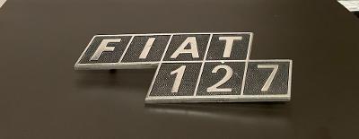 Fiat 127 znak originální plech NOVÝ NEMONTOVÁNO