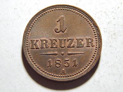 František Josef I. 1 Kreuzer 1851 A UNC č22193