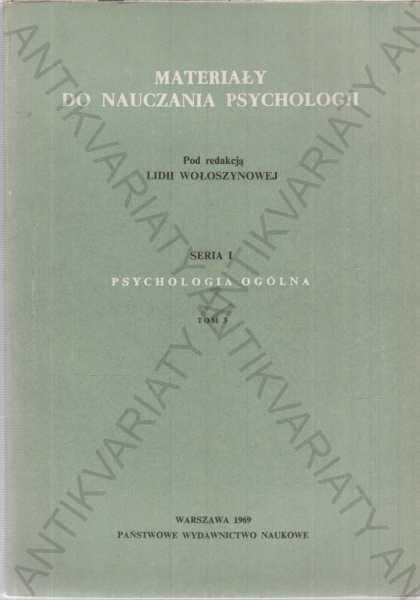 Materiały do nauczania psychologii Seria I Tom 3 - Odborné knihy