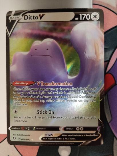 Pokémon karty - Ditto V - 50/72 - Ultra Rare Shining Fates Singles - Zábava