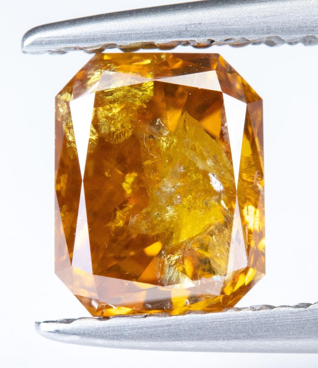 Přírodní žluto oranžový diamant 1.10 CT. certifikát ALGT - Šperky a hodinky