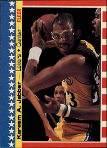 KAREEM ABDUL-JABBAR @ LOS ANGELES LAKERS @ 1987-88 Fleer Stickers NBA