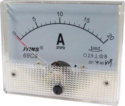 Analogový panelový ampérmetr 69C9 20A DC(50mV), včetně bočníku