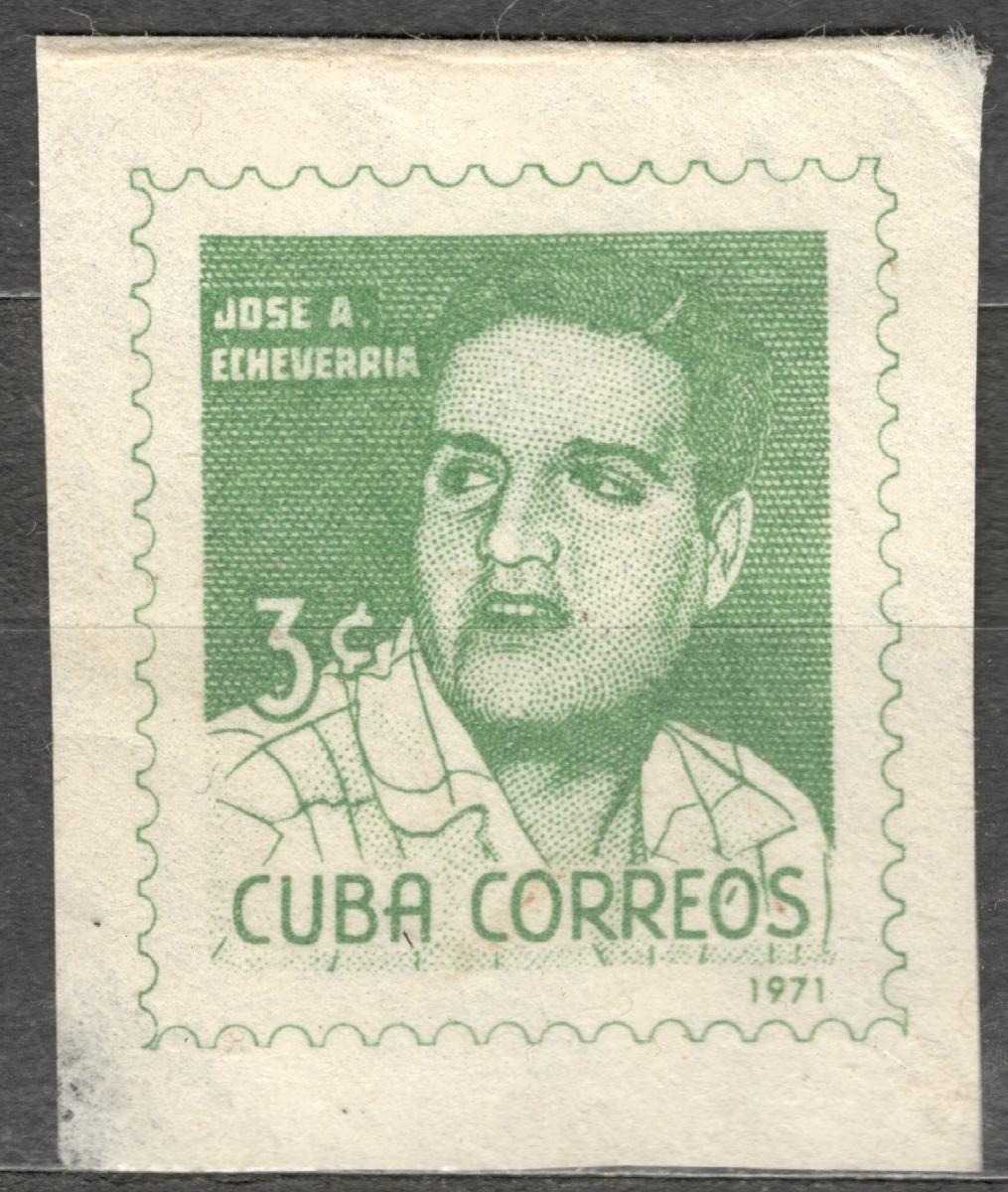 Kuba 1971 ústrižok obálky, predtlačená známka Echeverria, 301 - Známky