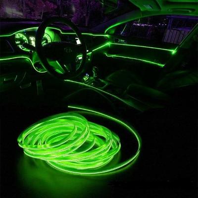 LED světelný kabel pásek do auta  dekorace fluorescenční zelená 3M