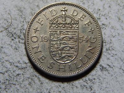 Anglicko 1 Shilling 1954 XF č23883
