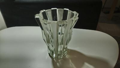 Váza Lisované sklo Inwald - Schrotter, art deco, kubismus