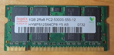 Paměti do notebooku DDR2 1GB, PC5300. SODIMM, 667MHz,