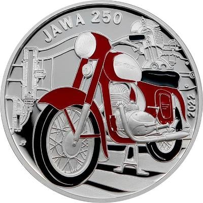 Stříbrná mince 500 Kč Motocykl Jawa 250, 2022, PROOF, ČNB, stav UNC
