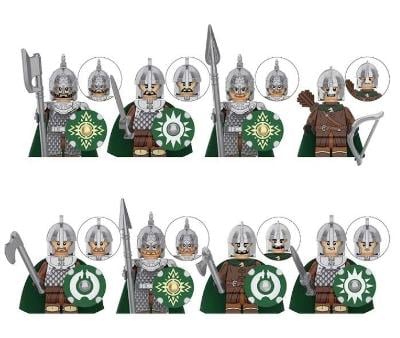 Sada 8 ks figurek středověkých rytířů do stavebnice Castle Knights