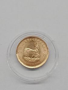 Zlatá investiční mince Krugerrand 1/10 Oz 1991