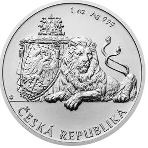 Stříbrná uncová investiční mince Český lev 2019 standard