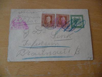 Feldpostkarte - polní pošta ( Šabac - do Broumova 1918 )