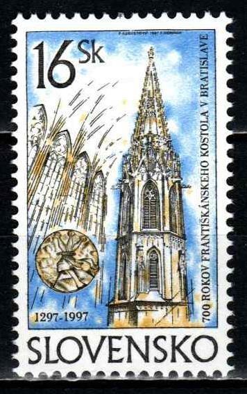** SLOVENSKO 1997: Františkánský kostel Bratislava, kat. 1,50 Mi€