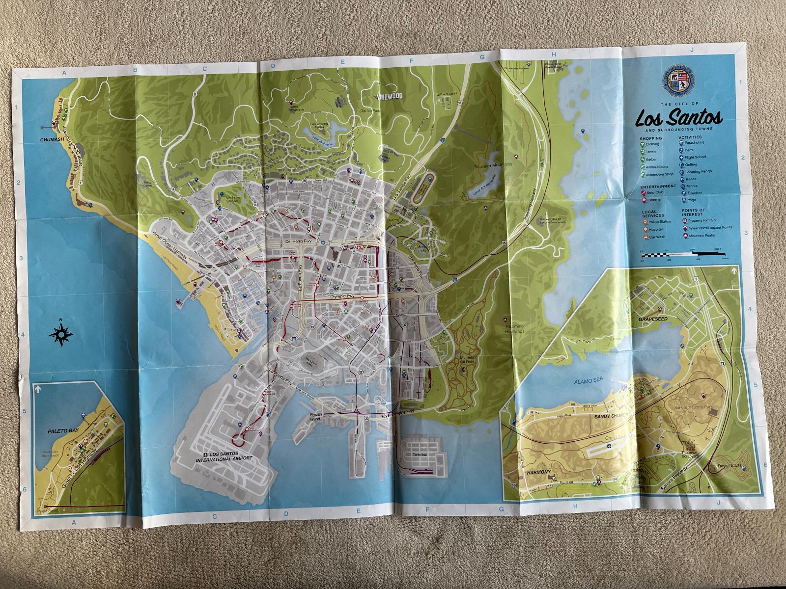 MAPA MĚSTA LOS SANTOS HRABSTVÍ BLAINE GTA V PS3 za 57 Kč - Allegro