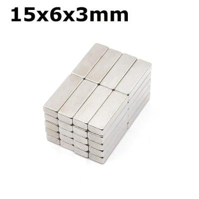 10 kusov Neodymový magnet 15 x 6 x 3 mm