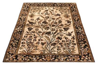 Vzácný perský hedvábný orientální íránský koberec Qom Ghom Írán Orient