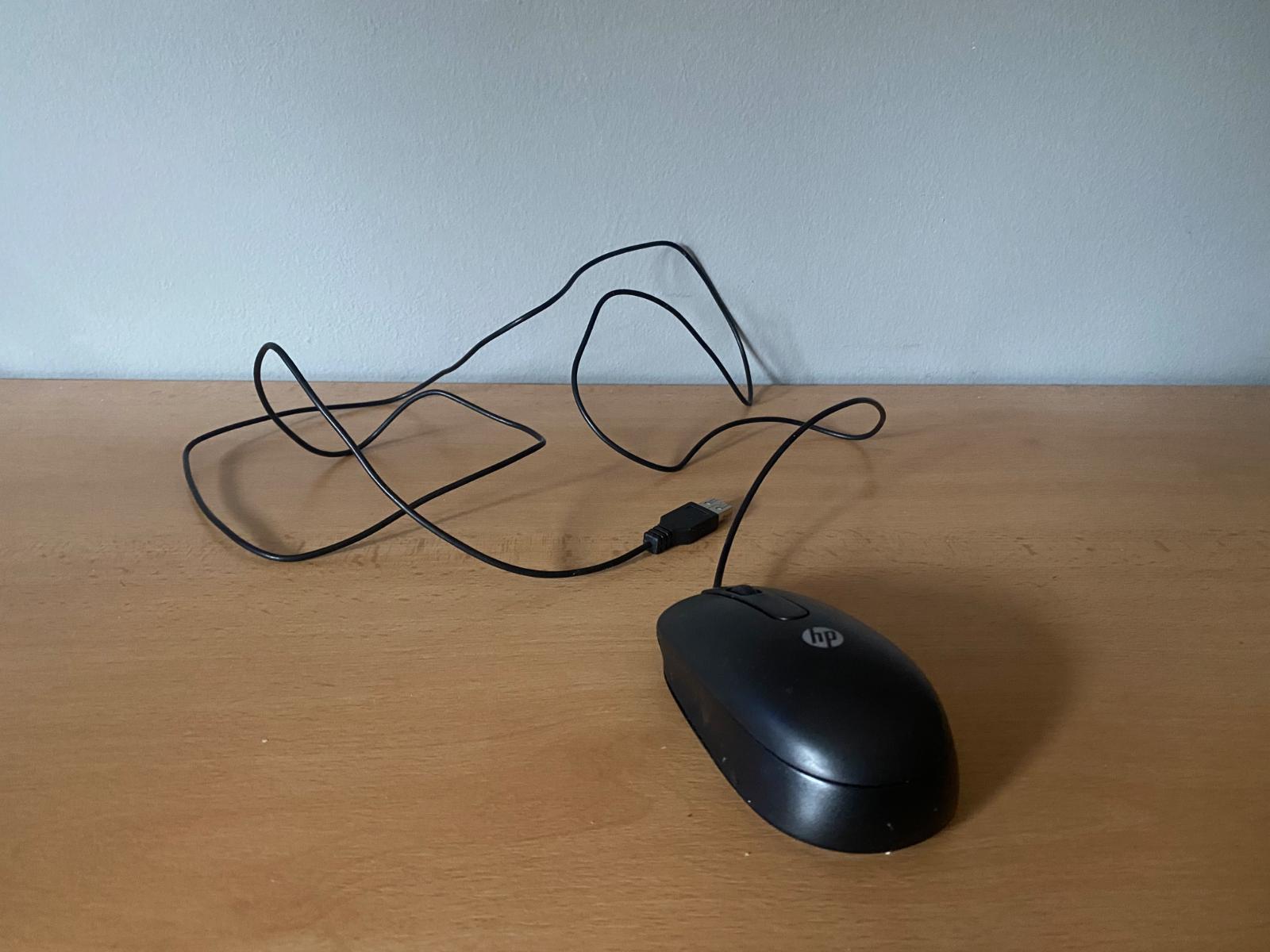 Drôtová HP myš - USB Optical 2 Button Wired Scroll Mouse - Vstupné zariadenie k PC