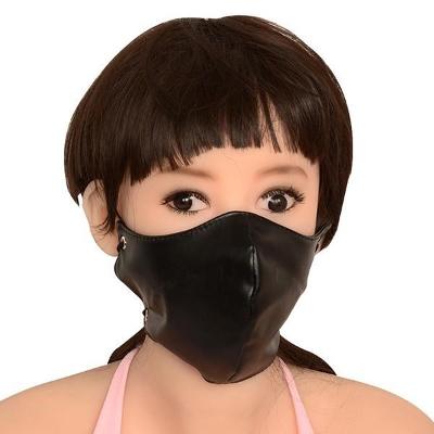 BDSM maska z PU kůže na nos, pusu a bradu 1213