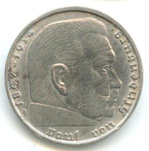 Stribrna mince " 2 Reichsmark 1939 B "