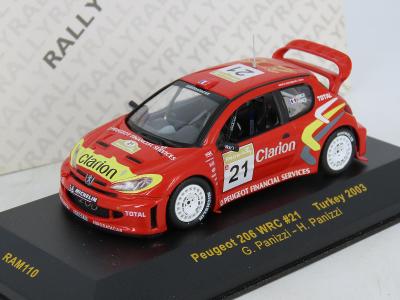 2003 Peugeot 206 Tuning Negro Mate 1:24 Welly 22486