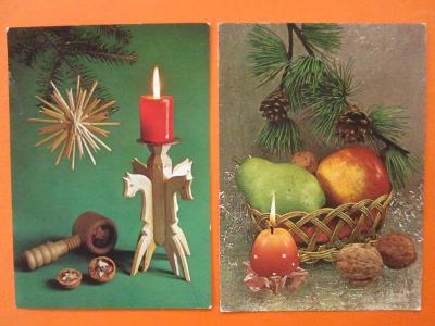 2 pohlednice Vánoce --- louskáček