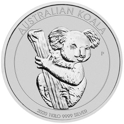 1 Stříbrná mince KOALA - 1 KG - ROK 2020- Austrálie