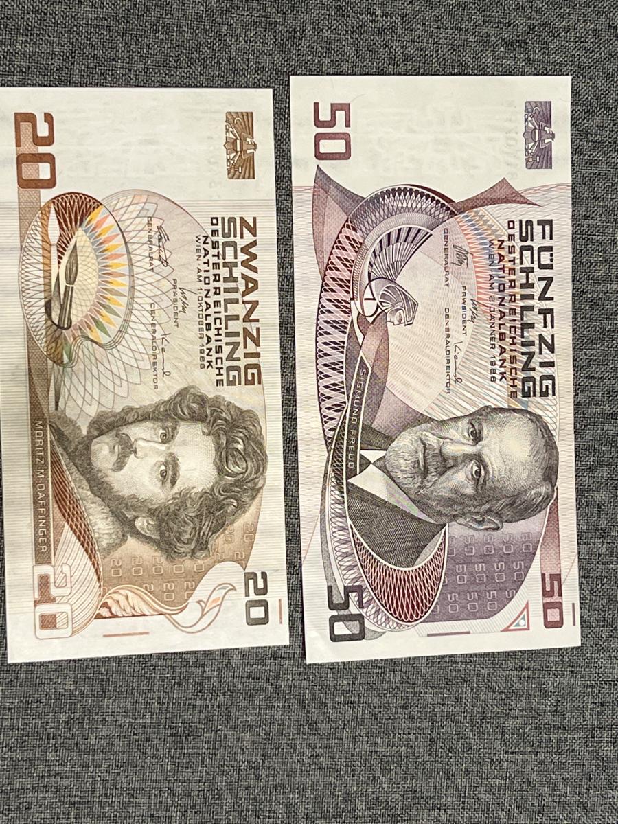 2 bankovky Rakousko unc - Bankovky
