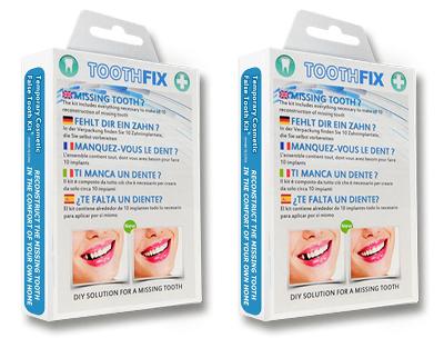 2x ToothFIX - Falešné umele zuby. Kosmetické-Dočasné zubní implantáty 