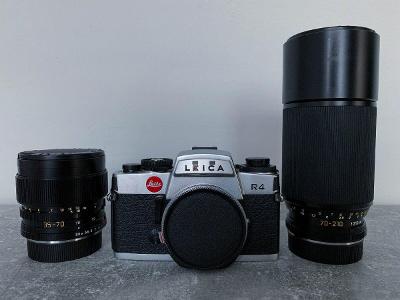 LEICA R4 (stříbrný chrom) + 2 x objektiv Leica Vario - Elmar 