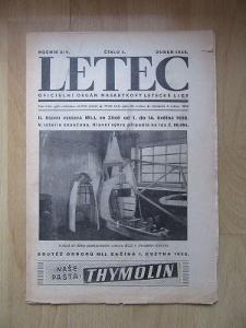 Časopis LETEC č. 4 duben 1938