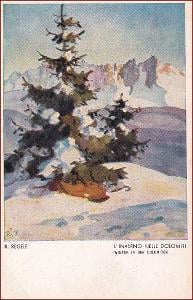 Krajina * stromy, hory, zima, alpský motiv, umělecká * XM486