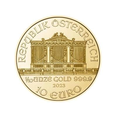 Zlatá investiční mince Wiener Philharmoniker 1/10 Oz 2023