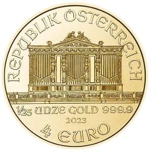 Zlatá investiční mince Wiener Philharmoniker 1/25 Oz 2023