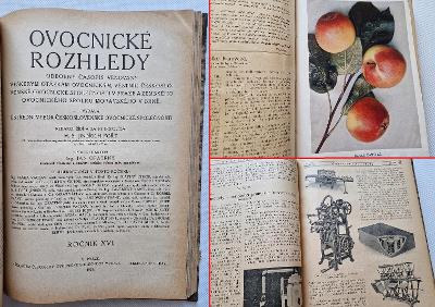 Ovocnické rozhledy ročníky XV XVII XVII 1924-26 pomologie ovocnářství