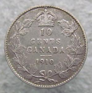 Kanada 10 centů 1910