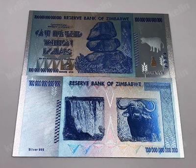 1ks dolárové bankovky Zimbabwe (sto biliónov dolárov) - polymér