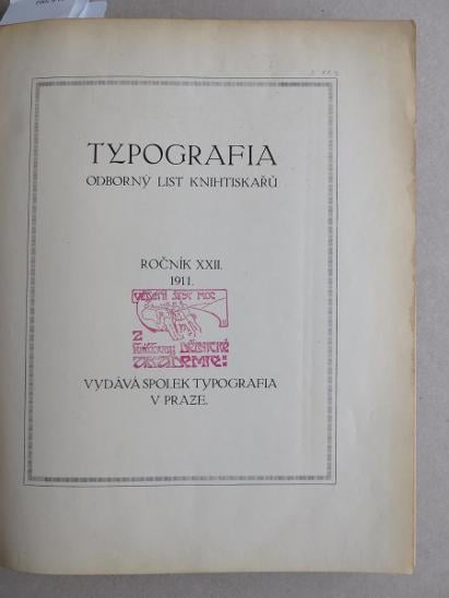 Typografia (+PŘÍLOHY). Ročník XXII. (22.) - 1911. Odbor - Knihy a časopisy
