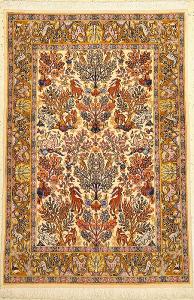 Perský orientální íránský vlněný koberec Qom , strom života 158x111 cm