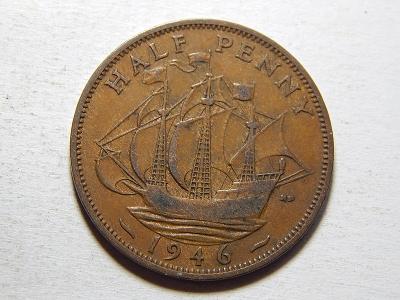 Anglie ½ Penny 1946 XF č25710 