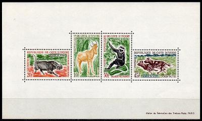 Pobřeží slonoviny-Africká fauna 1963**  Mi.Bl.2 / 32 €