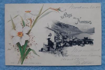 ŠVÝCARSKO - MONTREUX - 1903 - PĚKNÁ LITOGRAFIE