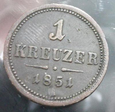 Rakousko 1 krejcar, 1851 (o1/3)